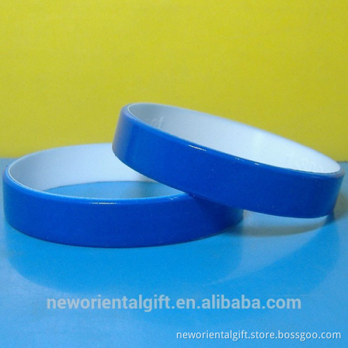 Color Coated Silicone Wristbands, 2 layers painted silicone wrsitbands